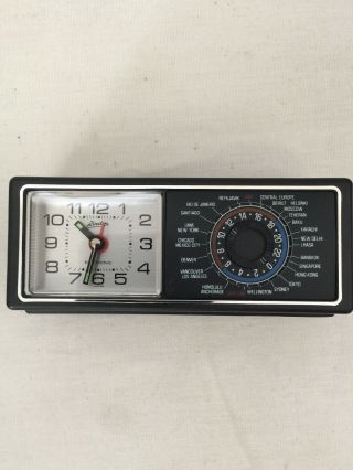 Vintage Linden Pocket Travel Alarm Clock W/ Case Glow Hands Made In Japan