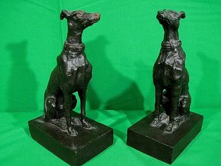 Antique Art Deco Dog Greyhound Bookends