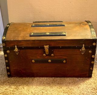 Antique/vintage Dome Top Mini Trunk.  Handmade Kentucky Bridal Trunk.  Good Shape.