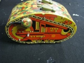 MAR Made in the United States wind up tin toy tank 2