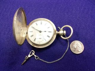 6 Of 6,  Rare Antique " Key Wind " Pocket Watch,  Coin Silver " Dueber " Hunter? Case
