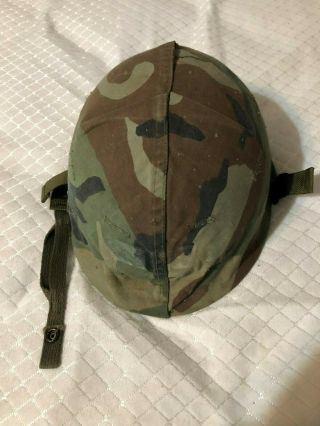 Vietnam Era M1 Helmet/liner Forest Camo Cover Small Dent