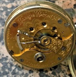 Antique Mens 1883 Illinois Watch Co.  18s Open Face Pocket Watch Grade 2 Model 3 6
