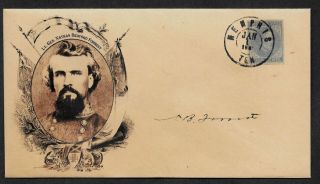 Nathan B Forrest Collector Envelope W Period Stamp 155 Years Old A09