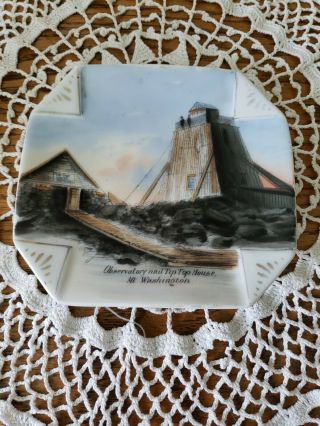 Antique Nh Mt Washington Observatory Tip Top House Abram French Porcelain Dish
