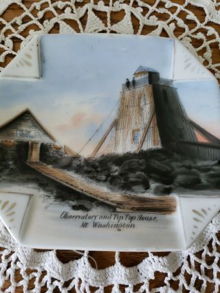 Antique NH Mt Washington Observatory Tip Top House Abram French Porcelain Dish 2