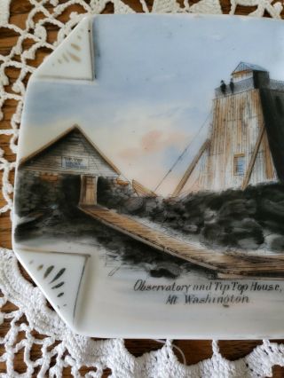 Antique NH Mt Washington Observatory Tip Top House Abram French Porcelain Dish 4