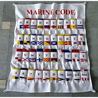 Maritime Signal Flags/flag Set - Of 40 With Case Cover Nautical/maritime Dcor "