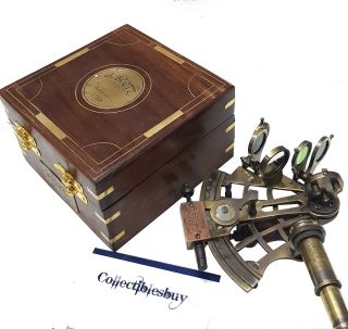 Nautical Sailor J.  Scott London 1753 Maritime Brass Sextant Antique Navigation 7