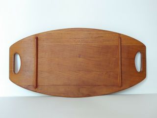 Vintage Dansk JHQ Quistgaard Staved Teak Surfboard Serving Tray 801 MCM Denmark 2