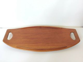 Vintage Dansk JHQ Quistgaard Staved Teak Surfboard Serving Tray 801 MCM Denmark 4