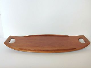 Vintage Dansk JHQ Quistgaard Staved Teak Surfboard Serving Tray 801 MCM Denmark 5