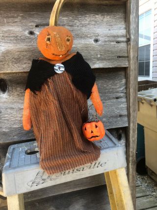 Primitive Halloween Fall Pumpkin Doll Lila Brambles