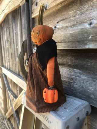 Primitive Halloween Fall Pumpkin Doll Lila Brambles 3