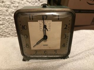 Vintage Ingraham Darby Wind Up Alarm Clock 1950 