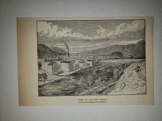 Beaver Falls Pennsylvania 1876 Sketch Print Very Rare