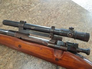 Weaver M73b1 Sniper Rifle Scope W/ Redfield Mounting Rings/base Wwii Era