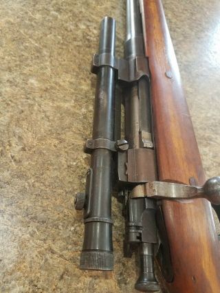 Weaver M73B1 Sniper Rifle Scope w/ Redfield Mounting Rings/Base WWII era 3