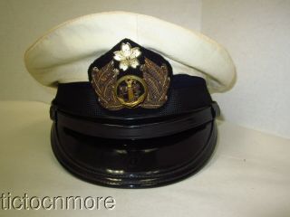 Japan Wwii Japanese Imperial Navy Admiral Officers Bullion Badge Visor Cap Hat