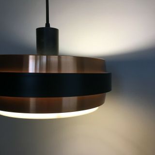 Danish Mid - Century Jo Hammerborg / Fog & Mørup Style Copper Pendant Light 4