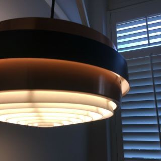 Danish Mid - Century Jo Hammerborg / Fog & Mørup Style Copper Pendant Light 5