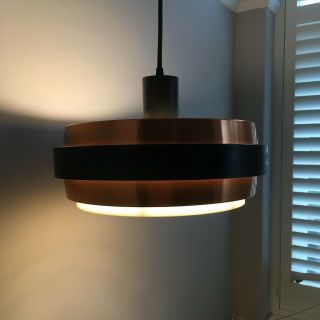 Danish Mid - Century Jo Hammerborg / Fog & Mørup Style Copper Pendant Light 6
