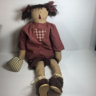 Primitive Country Folk Art Raggedy Ann Annie Doll 30 "