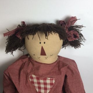 Primitive Country Folk Art Raggedy Ann Annie Doll 30 