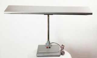 Vtg Sightmaster Metal Mid Century Goose Neck Articulating Desk Top Lamp Gray