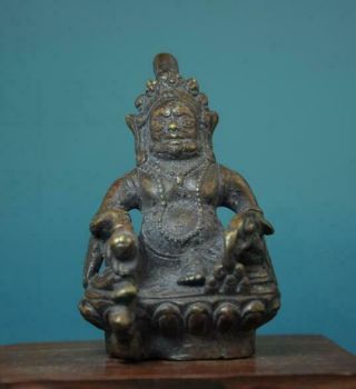 Collect Tibet Buddhism Old Bronze God Of Wealth Buddha Statue B01