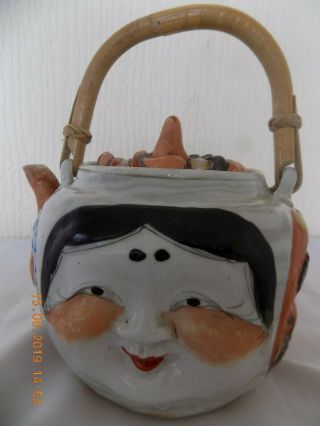 Japanese Banko Ware 5 Face Porcelain Teapot C1920 - 30