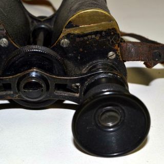 Antique ROSS Prism Military Binoculars 8x c/w Case - Ser No 28896 - c.  1910 4