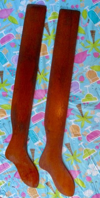 2 Vintage Wooden Sock Stretchers (c.  S.  B.  Co.  Ltd.  - Walkerton)