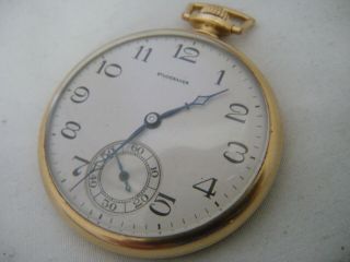 14K GOLD FILLED 12S SOUTH BEND STUDEBAKER 21J POCKET WATCH 8 ADJUSTMENTS 2