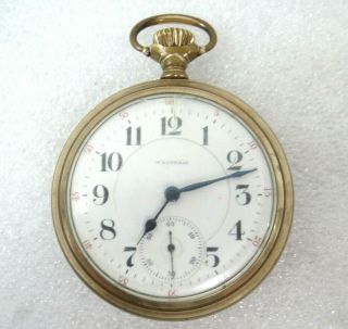 Waltham Cresent St.  Railroad Approved 21 Jewel Open Face Pocket Watch