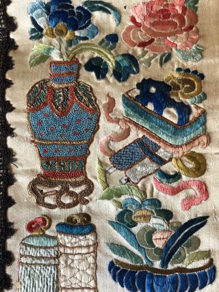 Antique Chinese Embroidered Single Robe Sleeve Border - Late 19th.  C. 4
