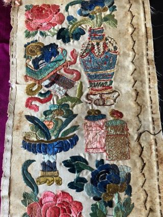 Antique Chinese Embroidered Single Robe Sleeve Border - Late 19th.  C. 5