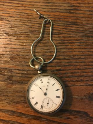 Awc Waltham Pocket Watch With Key.  Wound And Ticking.