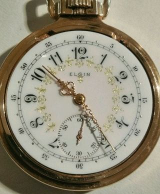 Elgin Veritas SCARCE 16S (1912) 23 jewels adj.  Fancy Dial 10K.  Gold filled case. 5