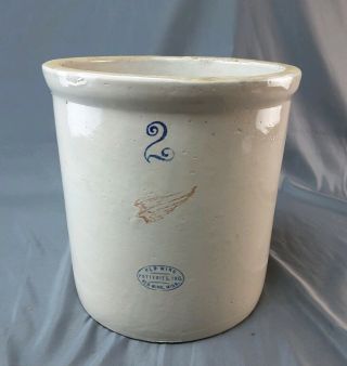 Antique 2 Gallon Red Wing Union Stoneware Co Crock No Chips Nor Cracks