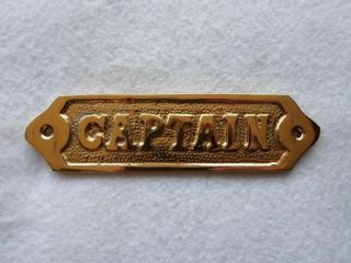 Solid Brass " Captain " Door Sign - Captain 