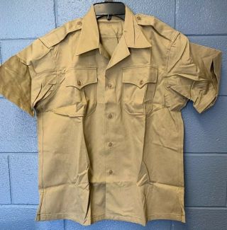 Old Stock Military Uniform Shirt Khaki Cotton Dsa - 100 - 2078 Vietnam Era L 60s