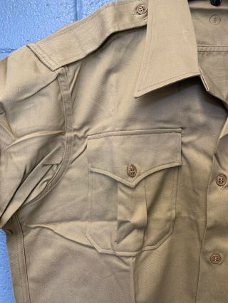 Old Stock Military Uniform Shirt Khaki Cotton DSA - 100 - 2078 Vietnam Era L 60s 2