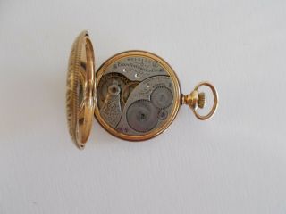 ANTIQUE ELGIN 14K SOLID GOLD POCKET WATCH 7 JEWELS FULL HUNTING CASE EST.  1899 7