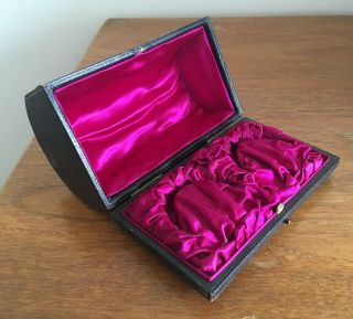 Antique Victorian Silk Lined Fitted Leather Box For Silver.  Jewellery Jewelry