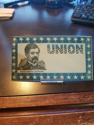 Rare Vintage Us Civil War Envelope Union Major Gen.  Mcclellan 34 States