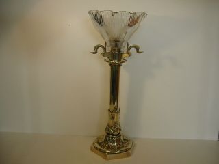 Antique Brass Candle Lamp Made By Palmer & Co London
