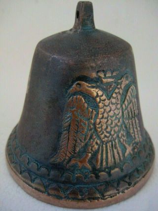 Old Heavy Byzantine Bronze Bell Double Headed Eagle Russian Greek Serbian