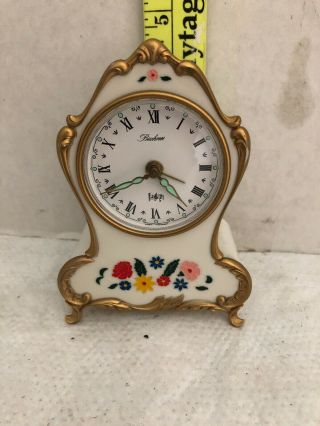 Bucherer Musical Flower Wind - Up Alarm Clock Lador Switzerland Edelweiss Vintage
