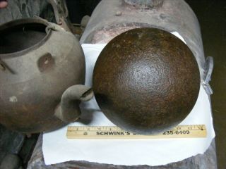 Civil War Artillery Shell or Cannon Ball 9 inch diameter x 68 pounds 5